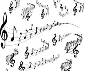 Music notes design elements set vector 04