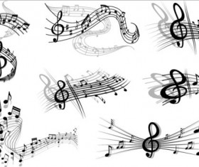 Music notes design elements set vector 05
