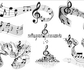 Music notes design elements set vector 06
