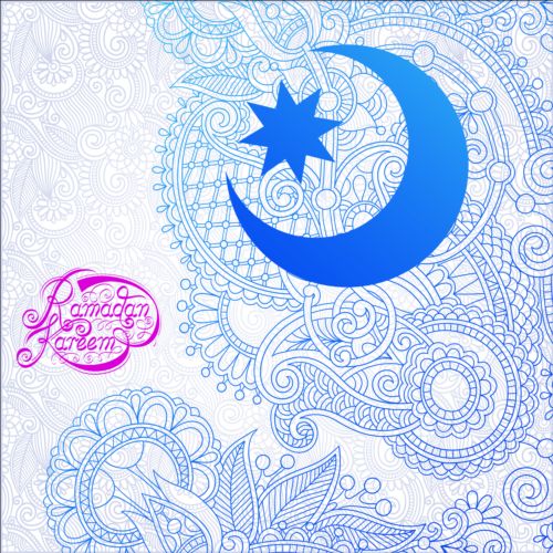 Muslim styles ramadan kareem background vector 02