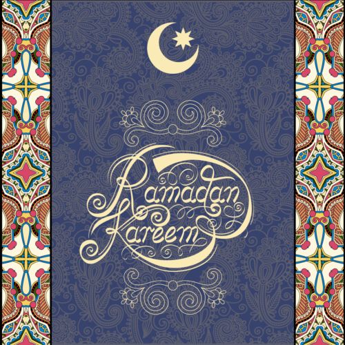 Muslim styles ramadan kareem background vector 03