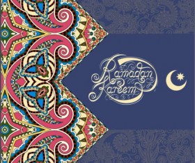 Muslim styles ramadan kareem background vector 06