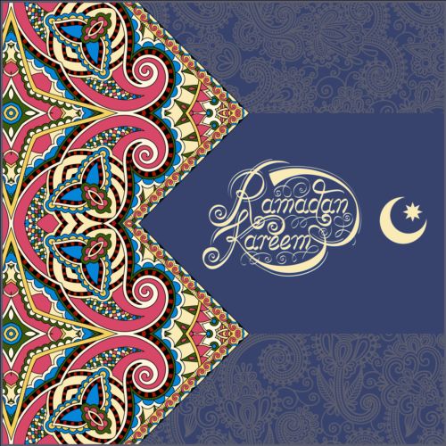 Muslim styles ramadan kareem background vector 06