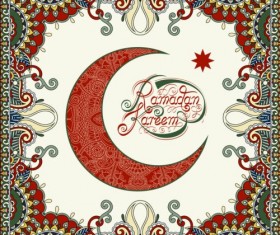 Muslim styles ramadan kareem background vector 07