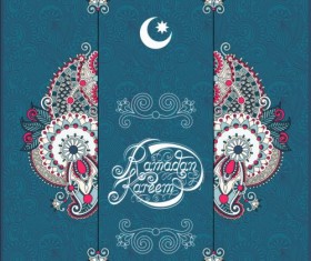 Muslim styles ramadan kareem background vector 10