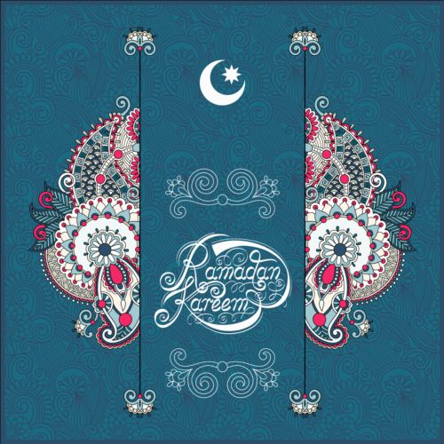 Muslim styles ramadan kareem background vector 10