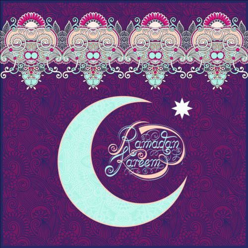 Muslim styles ramadan kareem background vector 11