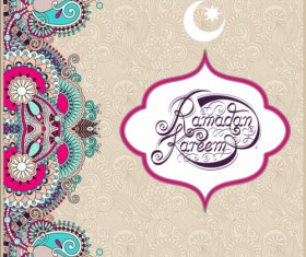 Muslim styles ramadan kareem background vector 12