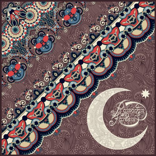 Muslim styles ramadan kareem background vector 13