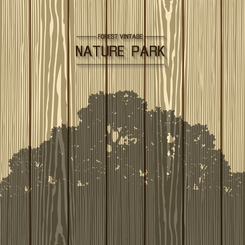 Nature park wooden background vector 01