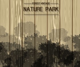 Nature park wooden background vector 02