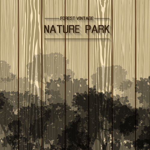 Nature park wooden background vector 02