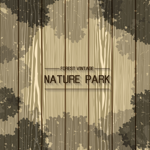 Nature park wooden background vector 03