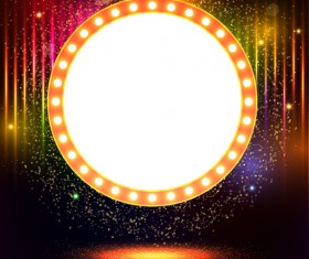 Neon label with shininy background vector 01