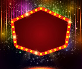 Neon label with shininy background vector 02