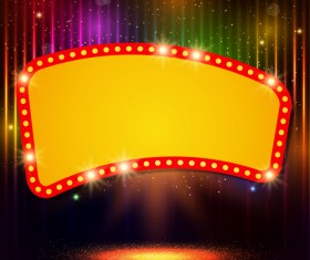 Neon label with shininy background vector 03