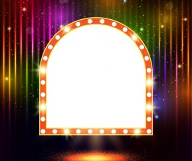 Neon label with shininy background vector 04