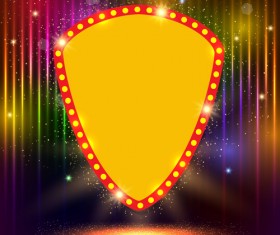 Neon label with shininy background vector 05