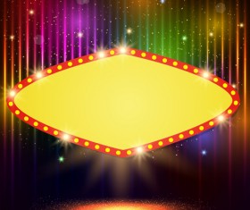 Neon label with shininy background vector 07