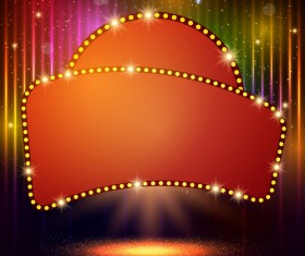 Neon label with shininy background vector 08