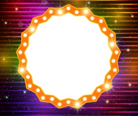 Neon label with shininy background vector 09