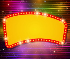 Neon label with shininy background vector 10