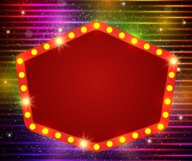 Neon label with shininy background vector 11