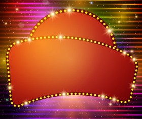 Neon label with shininy background vector 12