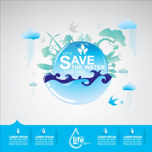 Now save water publicity template design 05