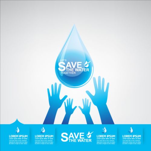 Now save water publicity template design 06