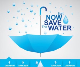 Now save water publicity template design 11
