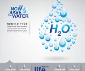 Now save water publicity template design 12
