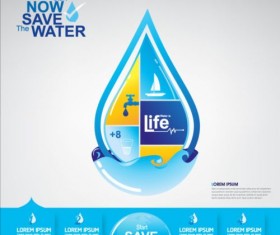 Now save water publicity template design 14