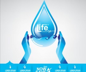 Now save water publicity template design 16
