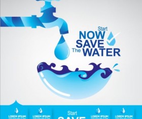 Now save water publicity template design 22