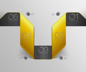 Options with ribbon infographics vector template 01