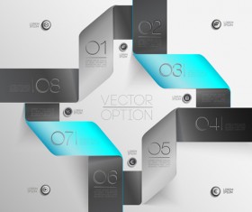 Options with ribbon infographics vector template 02