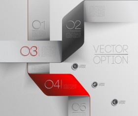 Options with ribbon infographics vector template 03