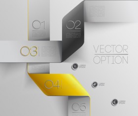 Options with ribbon infographics vector template 04