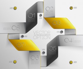 Options with ribbon infographics vector template 05