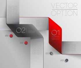 Options with ribbon infographics vector template 06