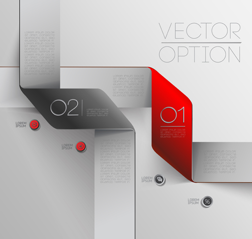 Options with ribbon infographics vector template 06