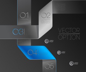 Options with ribbon infographics vector template 07