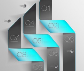 Options with ribbon infographics vector template 08