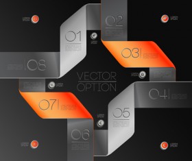 Options with ribbon infographics vector template 09