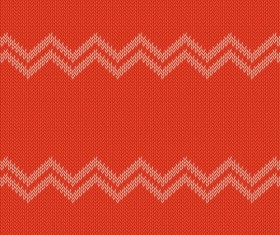 Orange red knitted pattern vector background