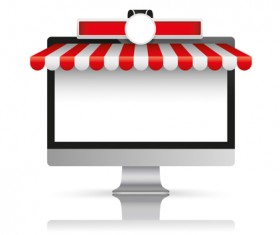 PC Monitor and awning emblem vector