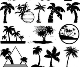 Palm tree silhouetter vector 01
