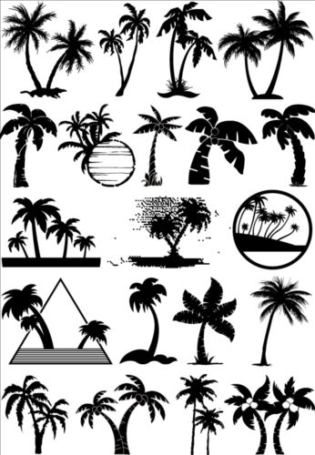 Palm tree silhouetter vector 01