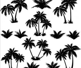 Palm tree silhouetter vector 02